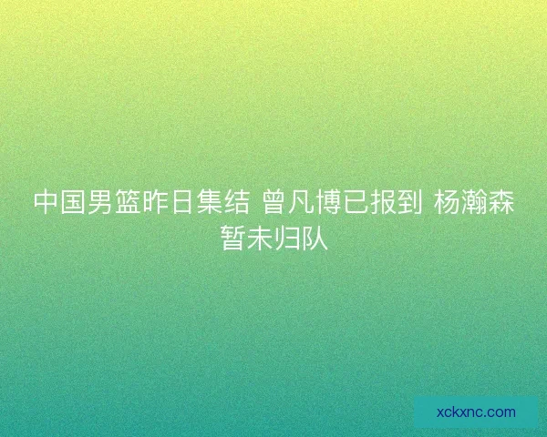 中国男篮昨日集结 曾凡博已报到 杨瀚森暂未归队